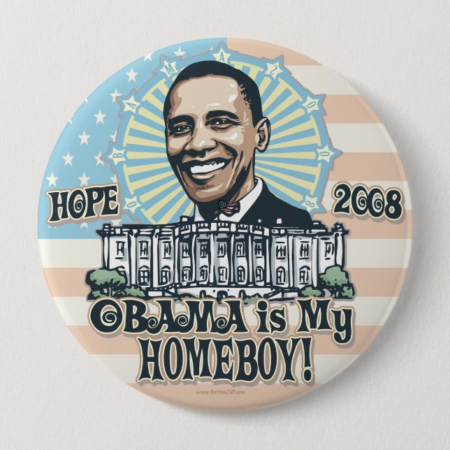New Obama Homeboy 2008 Button (Front)