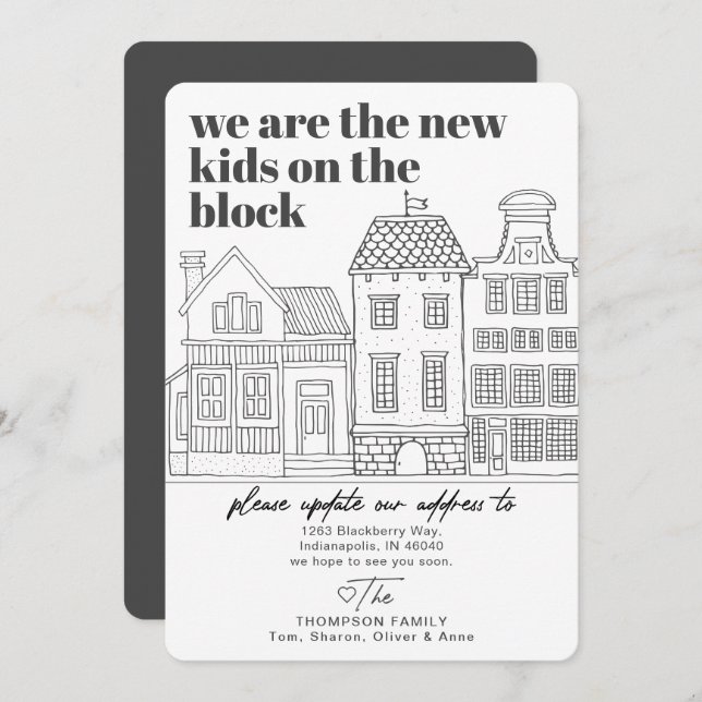 New on the Block City Moving Announcement (Front/Back)