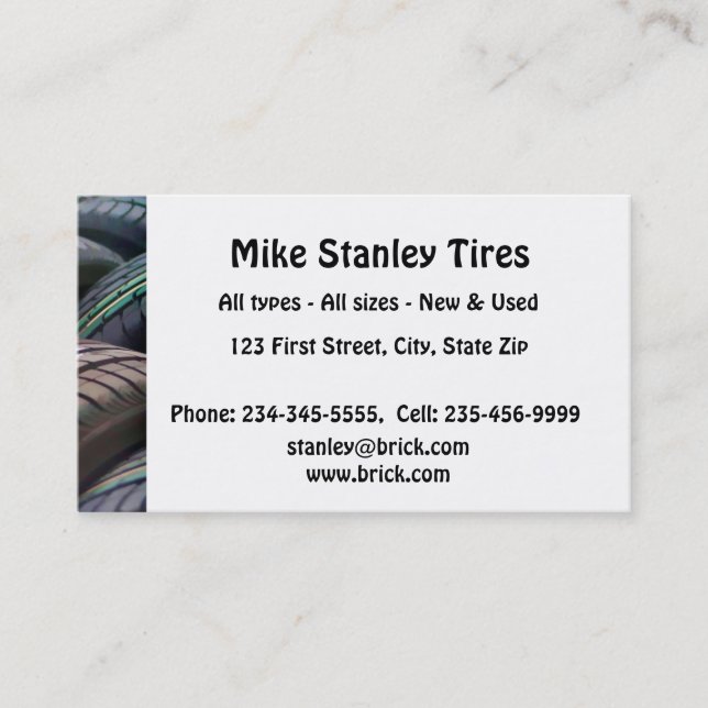 New or  Used Tire sales Custom Business Business C Business Card (Front)