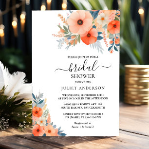 New Orange 70s 80s 90s Pink Colourful Bridal Showe Invitation