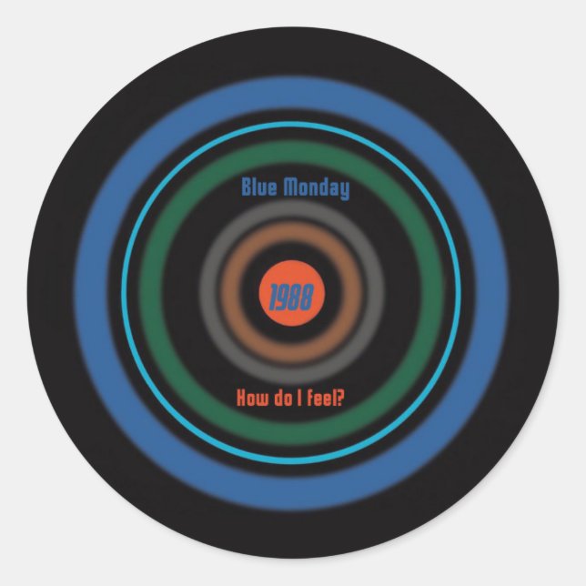 New Order Blue Monday british 80's Classic Round Sticker (Front)