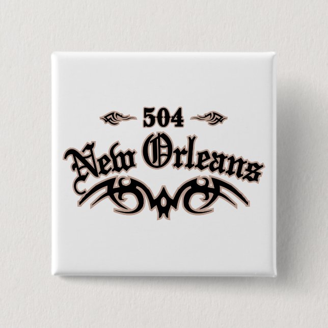 New Orleans 504 15 Cm Square Badge (Front)