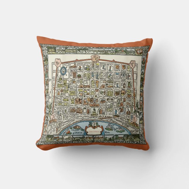 New Orleans Abstract Map Cushion (Front)