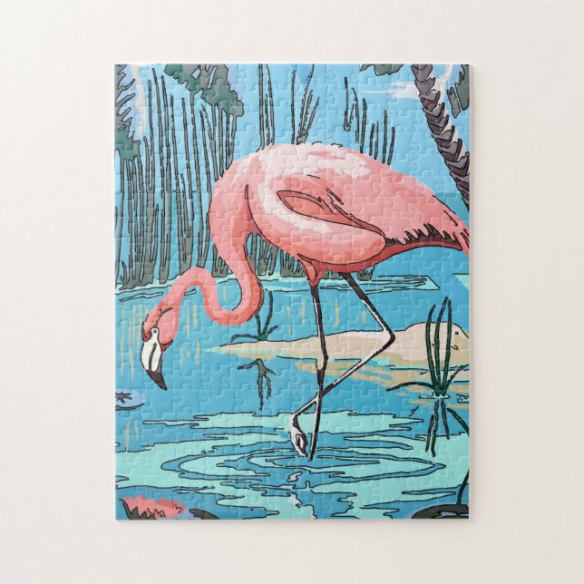 New Orleans Art Flamingo Jigsaw Puzzle (Vertical)