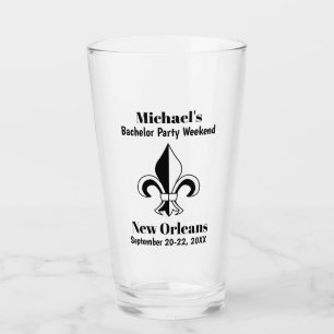 New Orleans Bachelor Party Trip Favour Beer Pint Glass