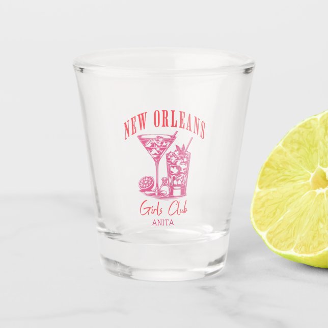 new orleans bachelorette party shot glass (Front)