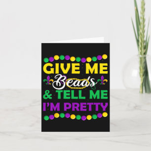 New Orleans Beads Mardi Gras Party Apparel Funny W Card