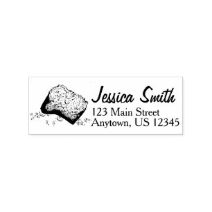 New Orleans Beignet Pastry Personalised Address Rubber Stamp