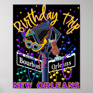 New Orleans Birthday Trip French Quarter Girls Tri Poster