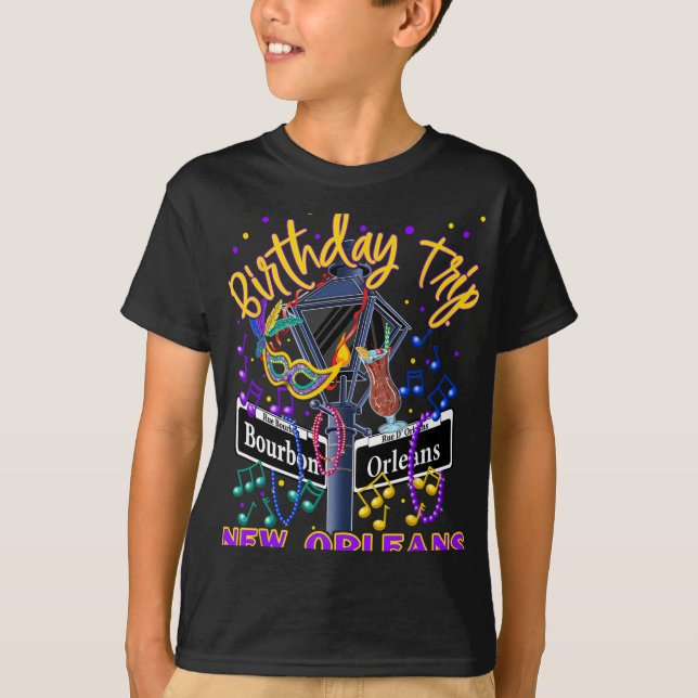 New Orleans Birthday Trip French Quarter Girls Tri T-Shirt (Front)