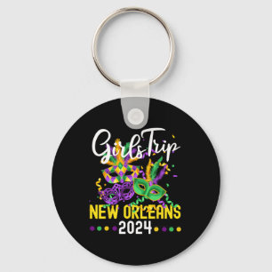 New Orleans Bychelorette Party Mask Mardi Gras Gir Key Ring