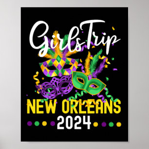 New Orleans Bychelorette Party Mask Mardi Gras Gir Poster
