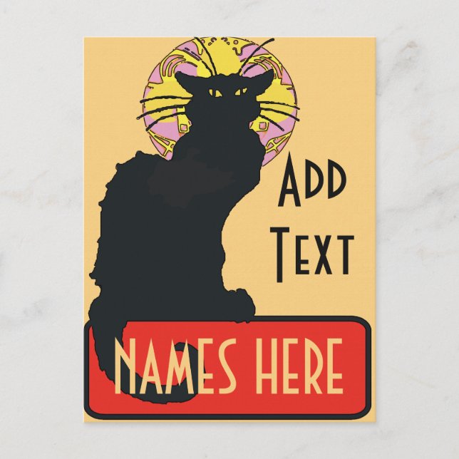 New Orleans Chat Noir Edit Text Blank Postcard (Front)
