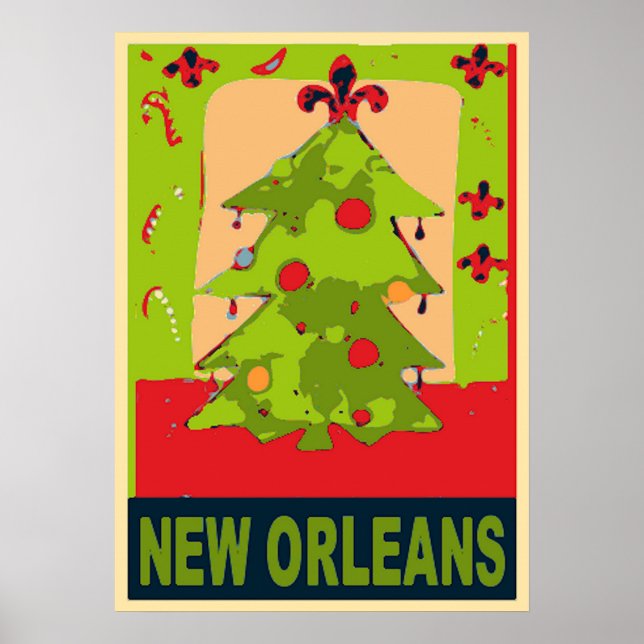 New Orleans Christmas Tree Poster (Front)