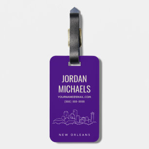 New Orleans City Skyline   Add Your Text Luggage Tag