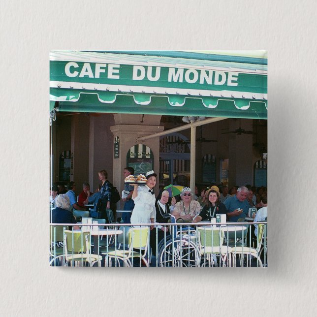 New Orleans Coffee and Beignets 15 Cm Square Badge (Front)