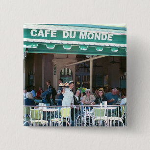 New Orleans Coffee and Beignets 15 Cm Square Badge