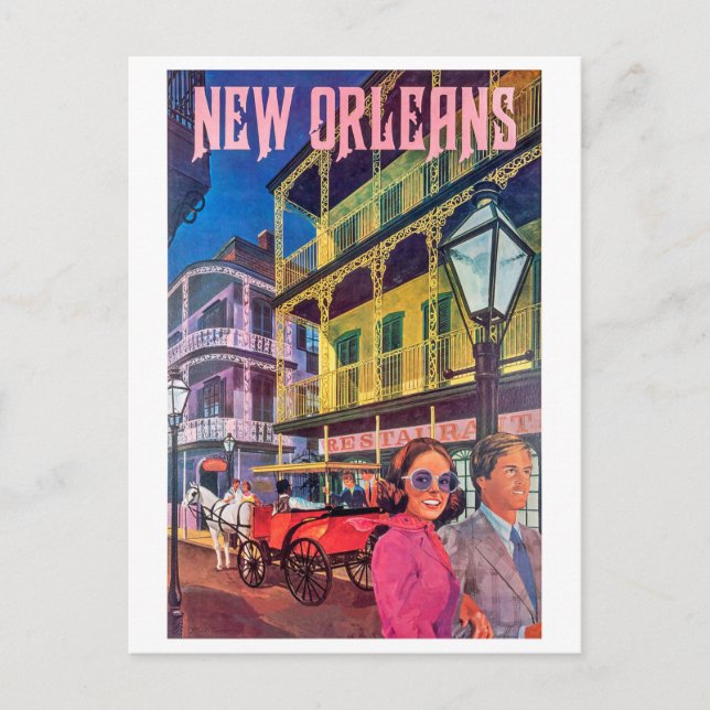 New Orleans, couple on walk Postcard (Front)