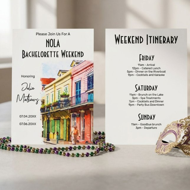 New Orleans Destination Bachelorette Weekend Invitation (Creator Uploaded)