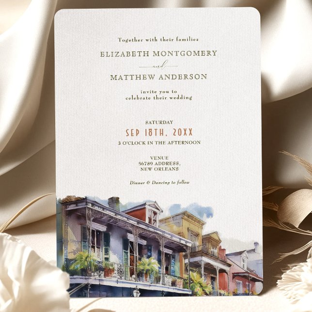 New Orleans Destination Wedding French Quarter Invitation (Creator Uploaded)