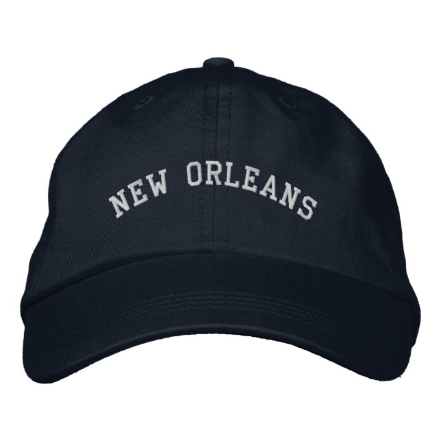 New Orleans Embroidered Basic Cap Navy Blue (Front)