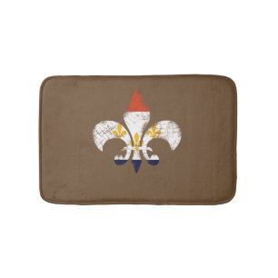 New Orleans Fleur De Lis NOLA flag Bath Mat