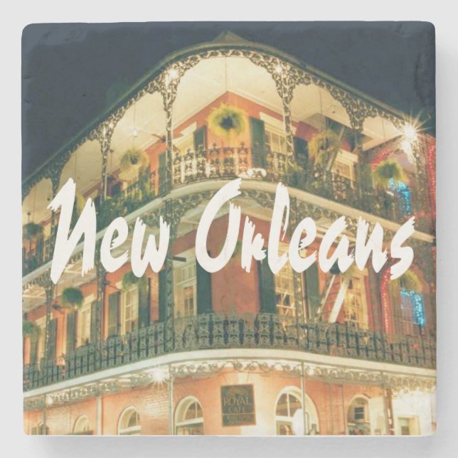 New Orleans French Quarter Architecture Stone Coaster (Front)