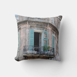 New Orleans French Quarter Balcony Photo Pillow
