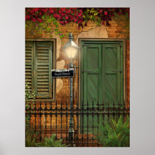 New Orleans French Quarter Brick & Stucco Poster