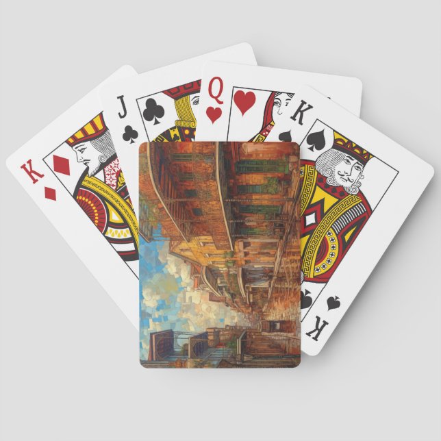 New Orleans French Quarter, Futurism Style Art Playing Cards (Back)