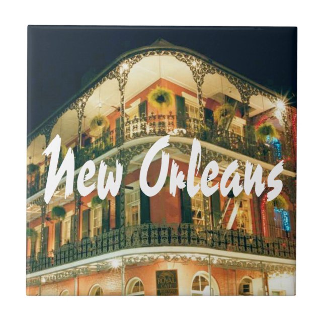 New Orleans French Quarter Photo Ceramic Tile (Front)
