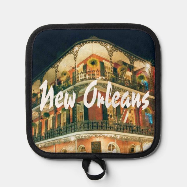 New Orleans French Quarter Photo Pot Holder (Front)