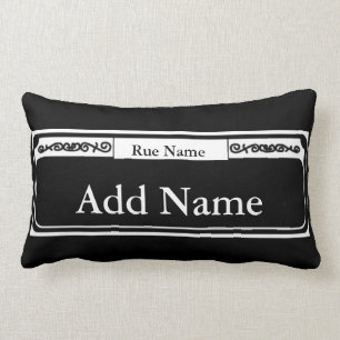 New Orleans French Quarter Street Sign, edit text Lumbar Cushion