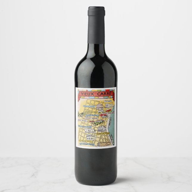 New Orleans French Quarter  Wine Label (Front)