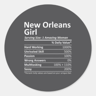 New Orleans Girl La Louisiana Funny City Home Root Classic Round Sticker
