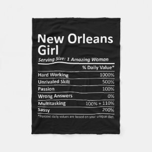 New Orleans Girl La Louisiana Funny City Home Root Fleece Blanket
