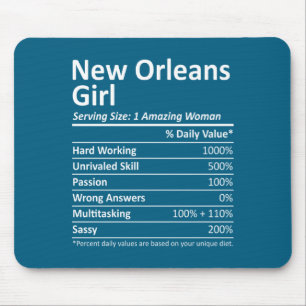 New Orleans Girl La Louisiana Funny City Home Root Mouse Pad
