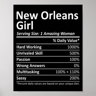 New Orleans Girl La Louisiana Funny City Home Root Poster