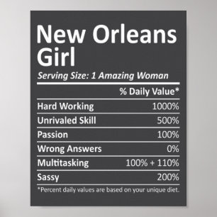 New Orleans Girl La Louisiana Funny City Home Root Poster