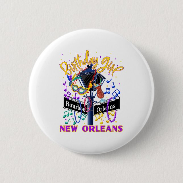New Orleans Girls' Birthday French Quarter Girls T 6 Cm Round Badge (Front)