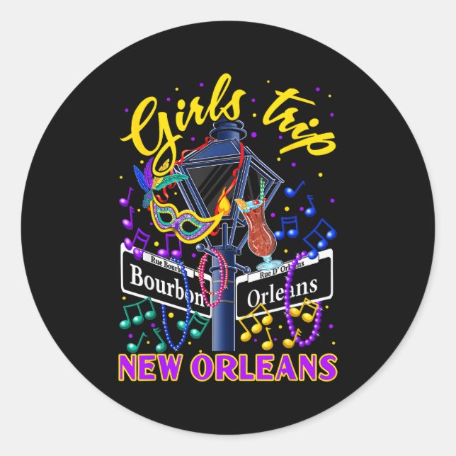 New Orleans Girls Trip Girlfriends Vacation  Classic Round Sticker (Front)