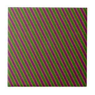 New Orleans Glitter Stripes Ceramic Tile