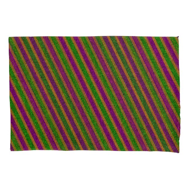 New Orleans Glitter Stripes Pillowcase (Front)