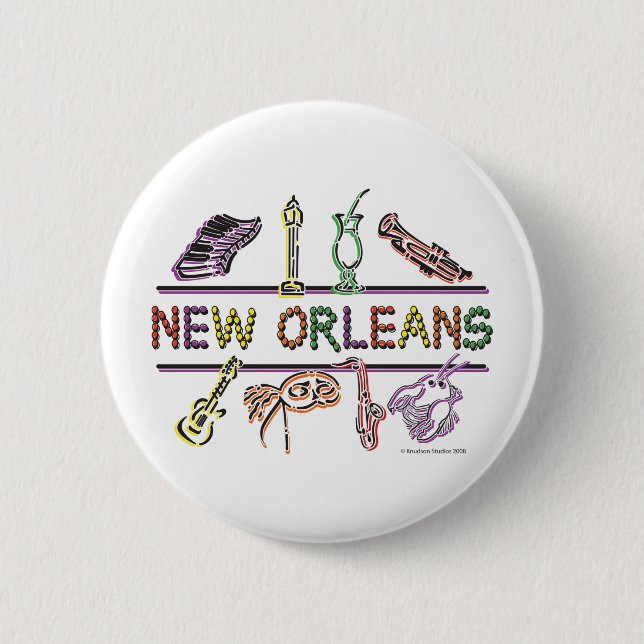 New-Orleans-ICONS- copy 6 Cm Round Badge (Front)