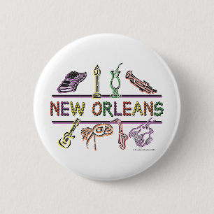 New-Orleans-ICONS- copy 6 Cm Round Badge