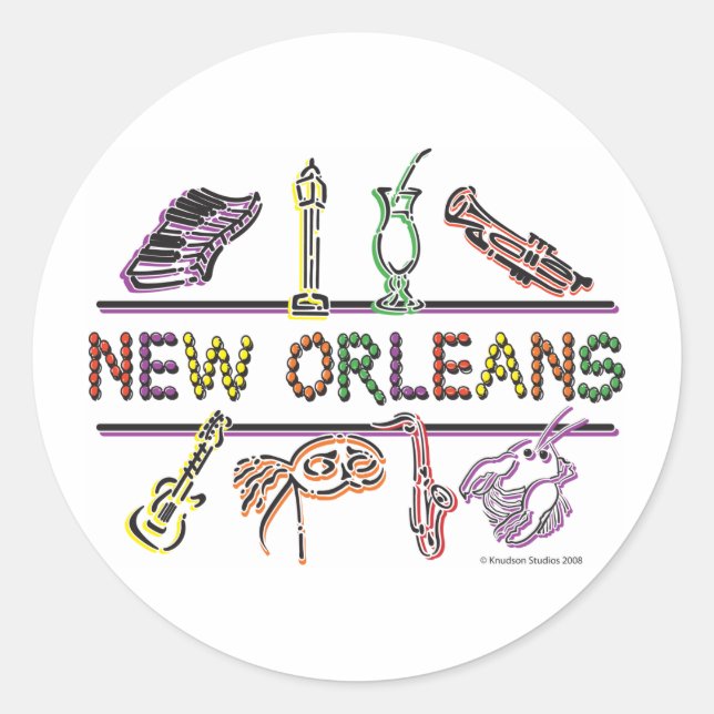 New-Orleans-ICONS- copy Classic Round Sticker (Front)