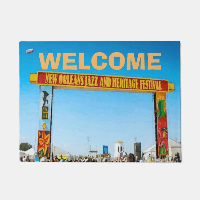 New Orleans Jazz Music Time Doormat (Front)