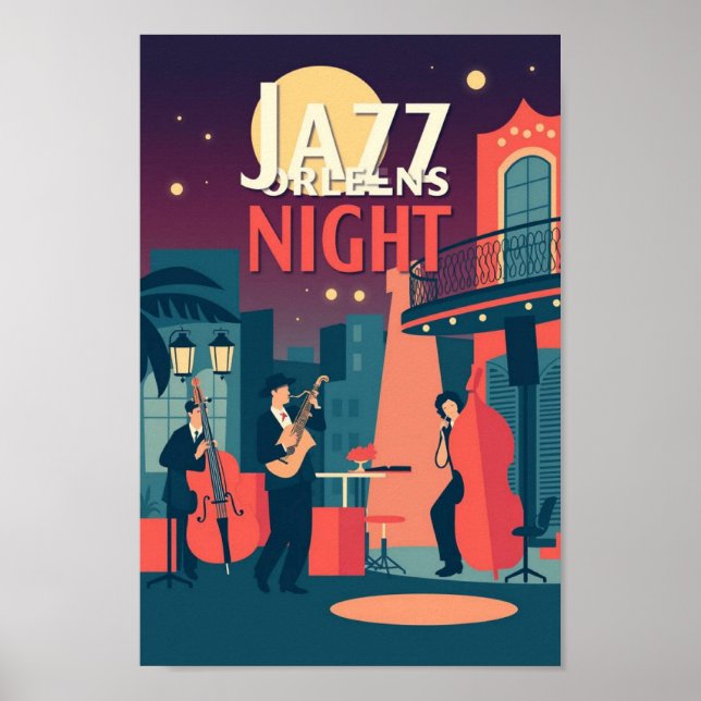 New Orleans Jazz Night – Vintage Art Poster (Front)
