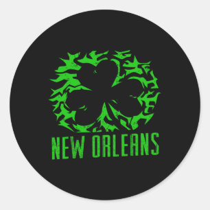 New Orleans La City Shamrock St Patricks Irish Pri Classic Round Sticker