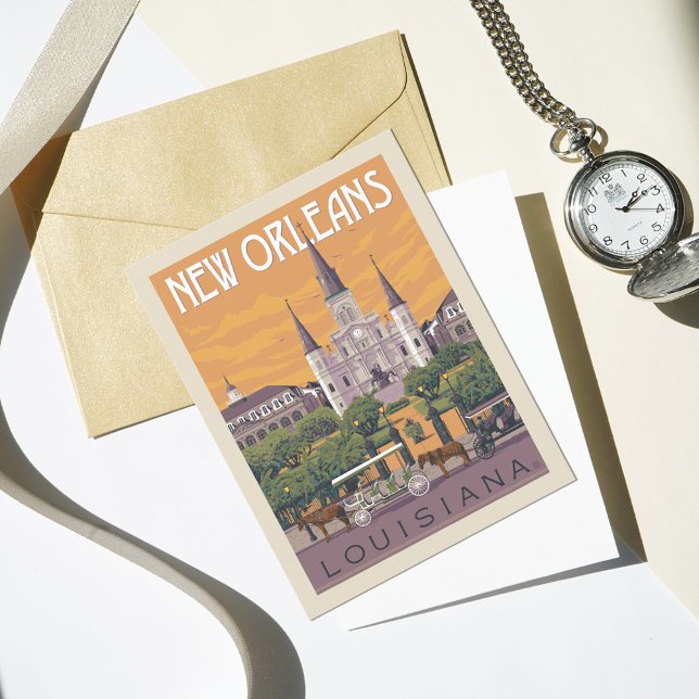New Orleans, LA | Save the Date Invitation Postcard (Postcard on table)